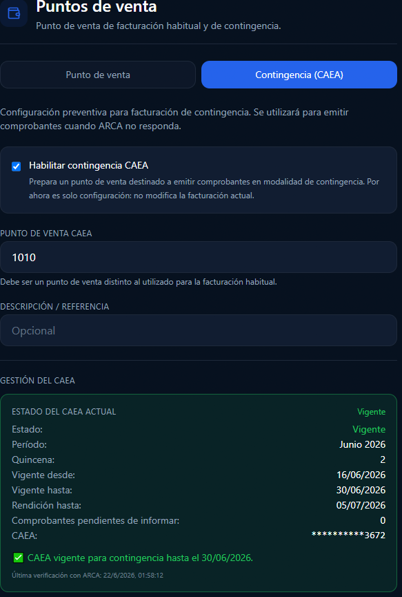 Contingencia CAEA